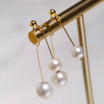 9mm Natural White Pearl Earrings, 14k Gold Filled White Pearl Earrings - LaCorserArtJewelry