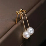 9mm Natural White Pearl Earrings, 14k Gold Filled White Pearl Earrings - LaCorserArtJewelry