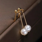 9mm Natural White Pearl Earrings, 14k Gold Filled White Pearl Earrings - LaCorserArtJewelry