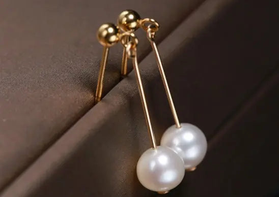 9mm Natural White Pearl Earrings, 14k Gold Filled White Pearl Earrings - LaCorserArtJewelry