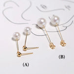9mm Natural White Pearl Earrings, 14k Gold Filled White Pearl Earrings - LaCorserArtJewelry