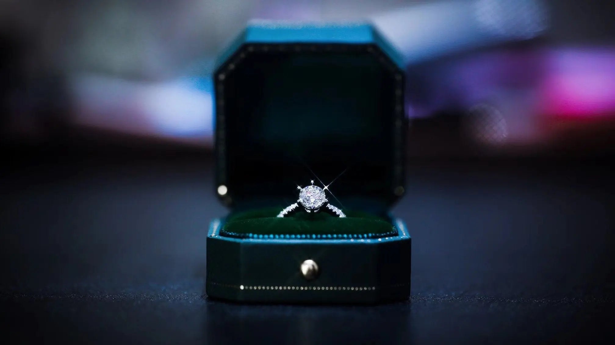 4 Colors | Sapphire Blue Velvet Leather Dainty Ring Box Hexagon Ring Box from Japan Engagement & Wedding Set Elegant Keepsake Box Etsy