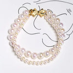 Bowknot Design Freshwater Pearl Strand Bracelet - 18K Gold Plated Etsy