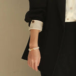 Bowknot Design Freshwater Pearl Strand Bracelet - 18K Gold Plated Etsy