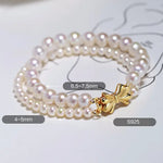 Bowknot Design Freshwater Pearl Strand Bracelet - 18K Gold Plated Etsy
