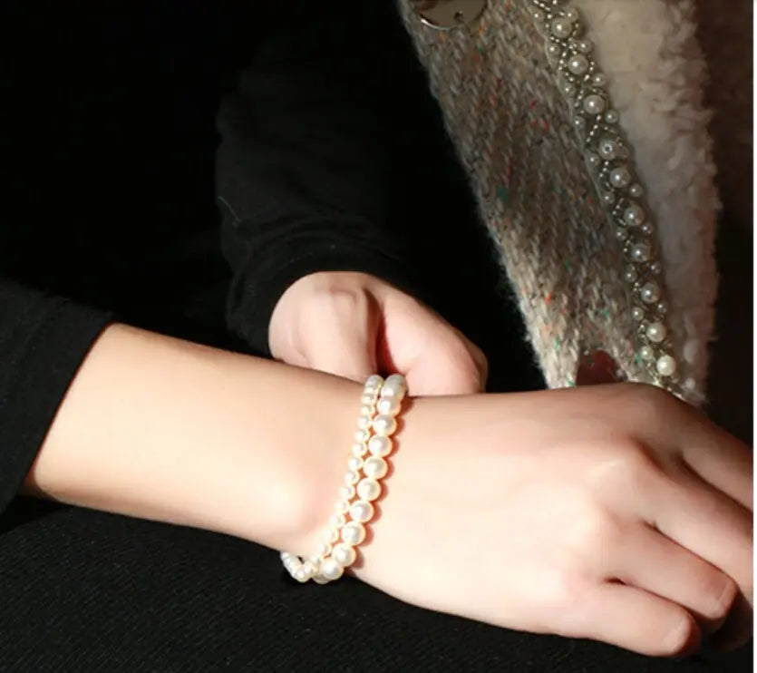 Bowknot Design Freshwater Pearl Strand Bracelet - 18K Gold Plated Etsy