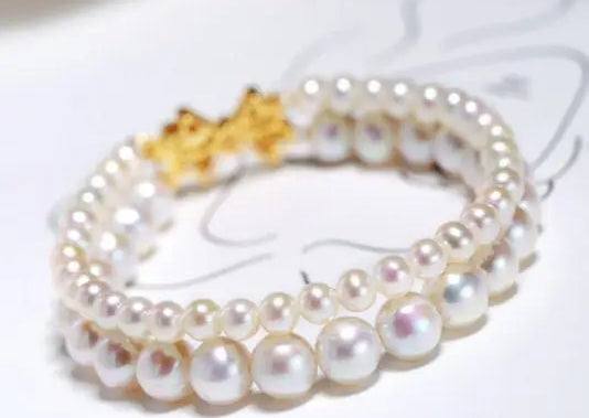 Bowknot Design Freshwater Pearl Strand Bracelet - 18K Gold Plated Etsy