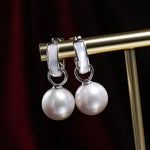 Freshwater White Pearl Circle Earrings - 18K Gold Plated Vermeil Etsy