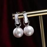 Freshwater White Pearl Circle Earrings - 18K Gold Plated Vermeil Etsy