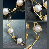 18k Yellow Gold Natural Japan Akoya Pearl Bracelets, High Luster White Pearl Lace Bracelets, Beaded Pearl Bracelet, Anniversary Gift Idea Etsy