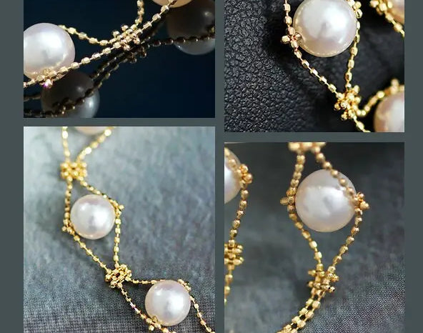 18k Yellow Gold Natural Japan Akoya Pearl Bracelets, High Luster White Pearl Lace Bracelets, Beaded Pearl Bracelet, Anniversary Gift Idea Etsy