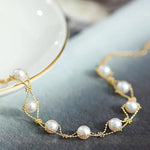 18k Yellow Gold Natural Japan Akoya Pearl Bracelets, High Luster White Pearl Lace Bracelets, Beaded Pearl Bracelet, Anniversary Gift Idea Etsy