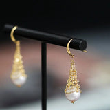 8mm Natural Japan Akoya Pearl Earrings 18k Solid Yellow Gold High Luster White Pearl Lace Earrings, Seawater Pearl, Anniversary Gift Idea Etsy