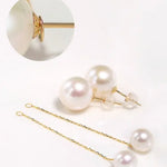 7-12mm Natural Pearl Drop Earrings - 18K Yellow Gold Etsy