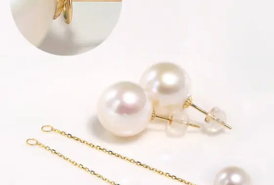 7-12mm Natural Pearl Drop Earrings - 18K Yellow Gold Etsy