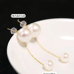 7-12mm Natural Pearl Drop Earrings - 18K Yellow Gold Etsy