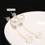 7-12mm Natural Pearl Drop Earrings - 18K Yellow Gold Etsy