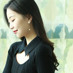 7-12mm Natural Pearl Drop Earrings - 18K Yellow Gold Etsy