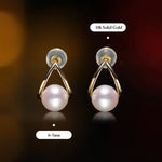 6-7mm Natural White Pink Pearl Earrings - 18K Gold Akoya Studs Etsy