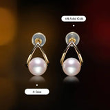 6-7mm Natural White Pink Pearl Earrings - 18K Gold Akoya Studs Etsy