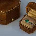 Sapphire Blue Velvet Leather Mini Ring Box Etsy