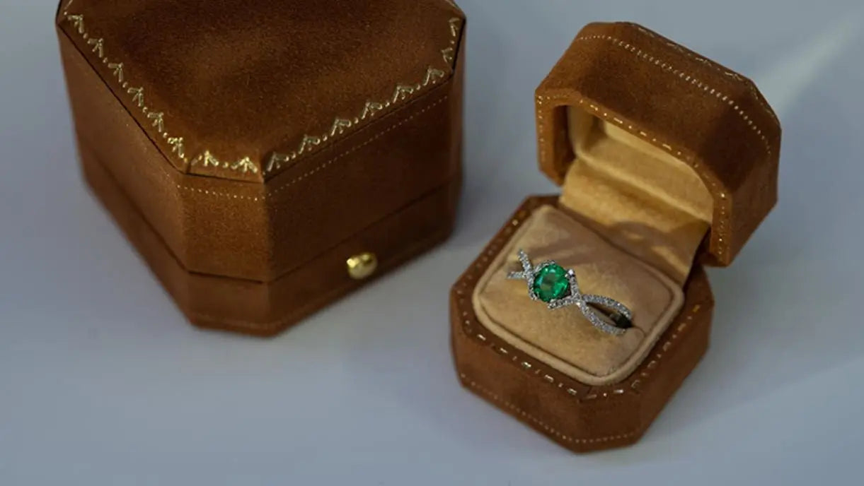 Sapphire Blue Velvet Leather Mini Ring Box Etsy