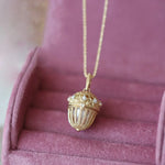 18K Gold Carved Cage Necklace - Akoya Pearl Pendant Etsy