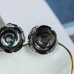 Flower Earrings Mother of Pearl Earrings Handmade 925 Silver Pearl Earrings, Tahitian Pearl Earrings, Seawater Pearl Earrings, Rose Earrings Etsy