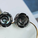 Flower Earrings Mother of Pearl Earrings Handmade 925 Silver Pearl Earrings, Tahitian Pearl Earrings, Seawater Pearl Earrings, Rose Earrings Etsy