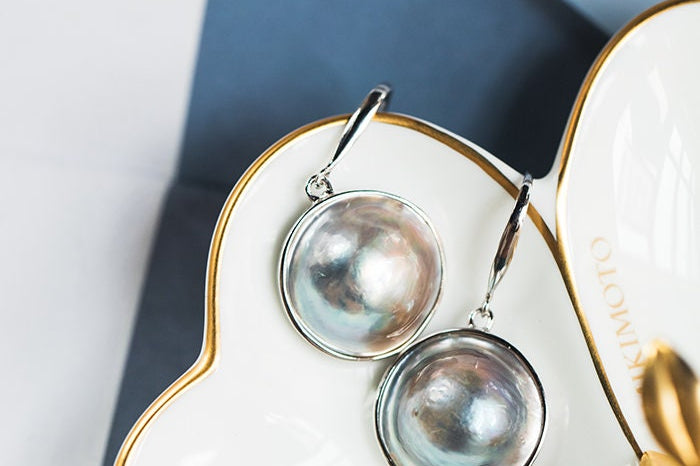 Natural Mabe Pearl Earrings Handmade 925 Silver Baroque Pearl Earrings, Seawater Pearl Earrings, Gift for Mom, Gift for Her Etsy