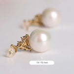 15mm High Luster Freshwater Pearl Earrings - 18K Yellow Gold Etsy