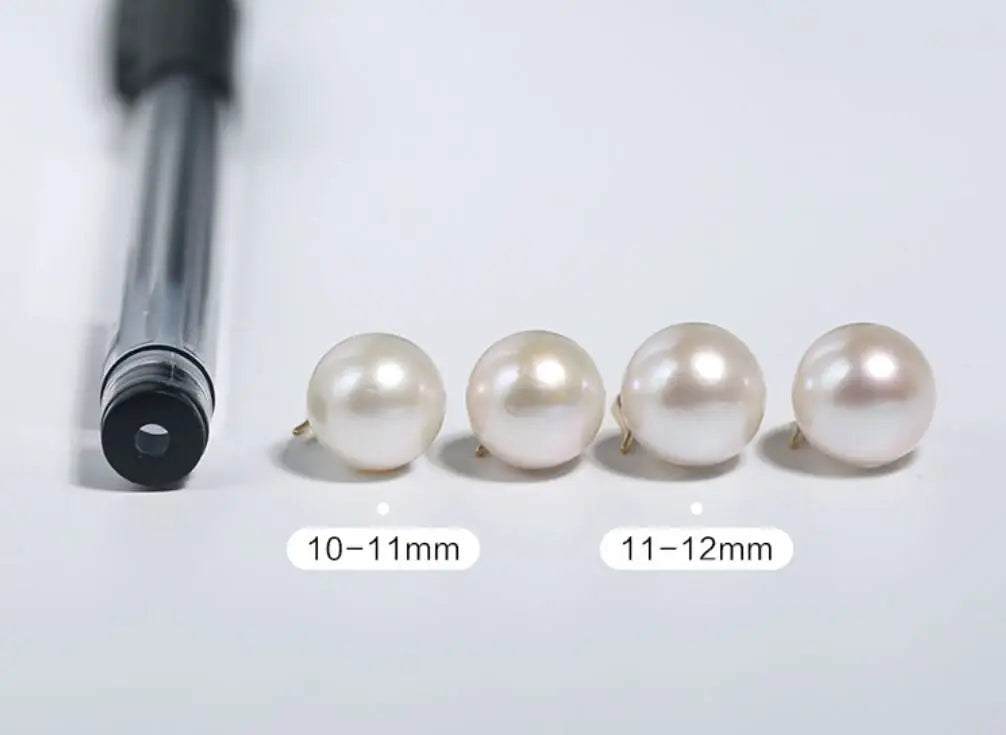 12mm Natural High Luster Pearl Handmade 18k Solid Yellow Gold White Pink Pearl Earrings, Freshwater Pearl Earrings, Gift Idea Etsy