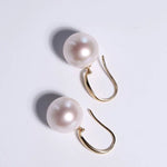 12mm Natural High Luster Pearl Handmade 18k Solid Yellow Gold White Pink Pearl Earrings, Freshwater Pearl Earrings, Gift Idea Etsy