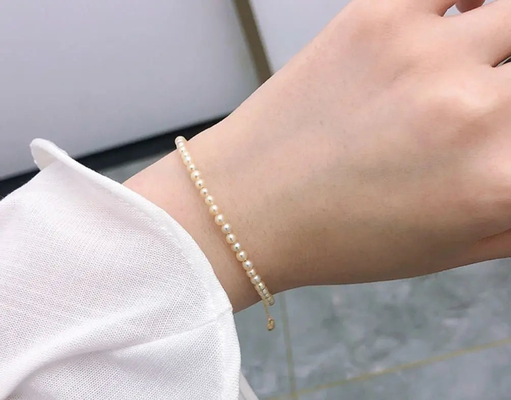 18K Yellow Gold Akoya Baby Pearl Strand Bracelets Etsy