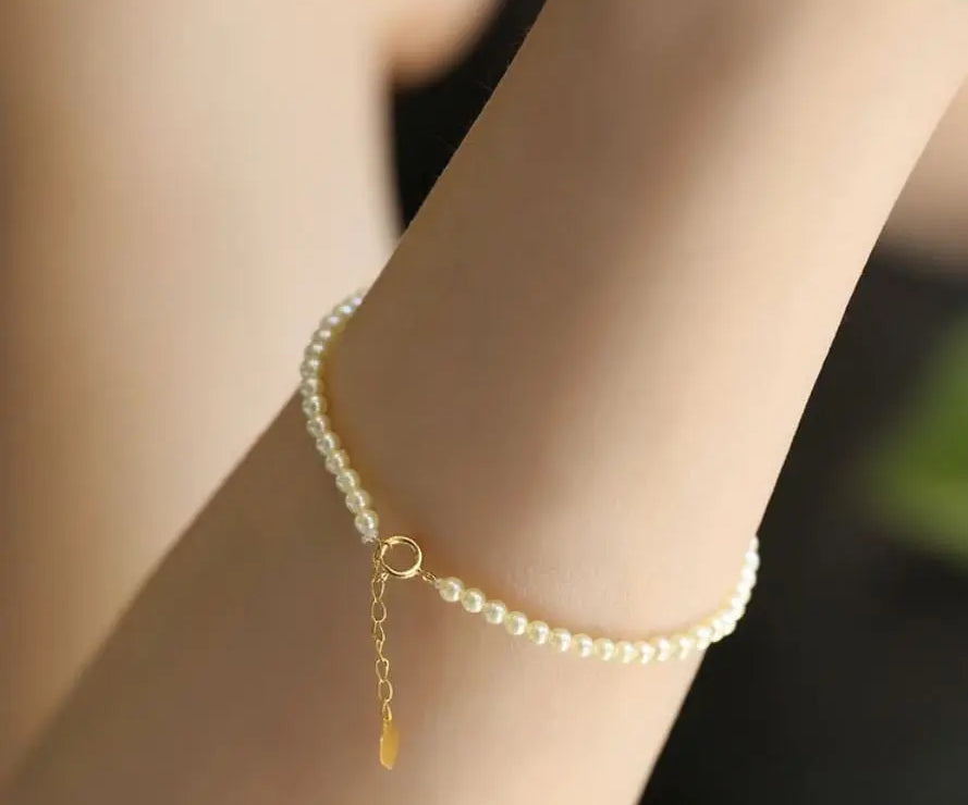 18K Yellow Gold Akoya Baby Pearl Strand Bracelets Etsy