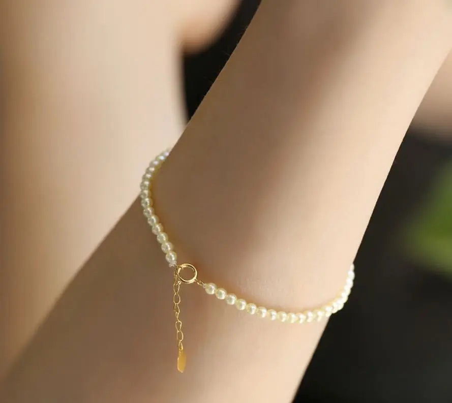18K Yellow Gold Akoya Baby Pearl Strand Bracelets Etsy