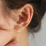Cluster Akoya Golden Pearl Earrings & White Diamond, 18K Solid Yellow Gold Earrings Etsy