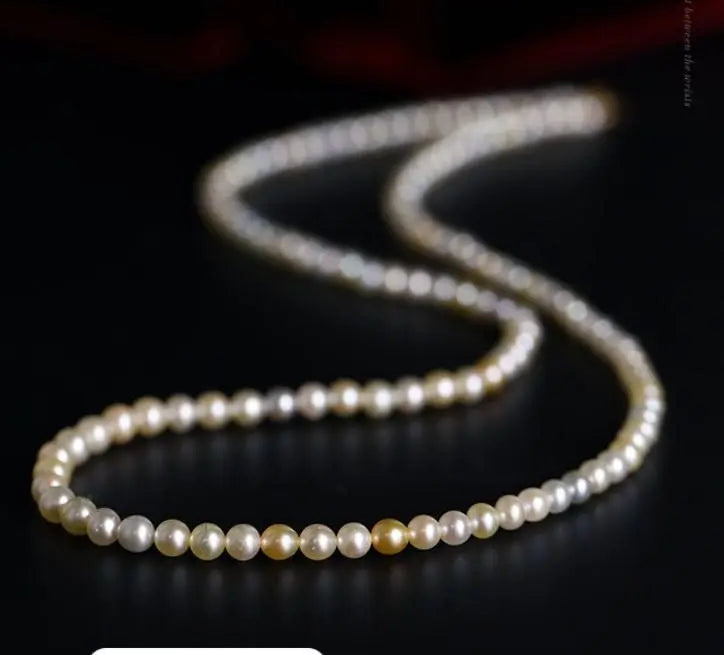 Natural Colorful Akoya Pearl Necklace, 18K Yellow Gold Etsy