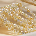 Natural Colorful Akoya Pearl Necklace, 18K Yellow Gold Etsy