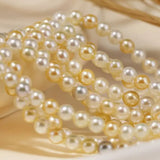 Natural Colorful Akoya Pearl Necklace, 18K Yellow Gold Etsy