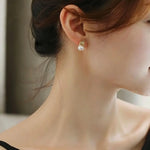 8mm Natural Akoya Pearl Diamond Heart Earrings - 18K Gold Etsy