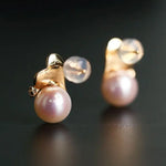 8mm Natural Akoya Pearl Diamond Heart Earrings - 18K Gold Etsy