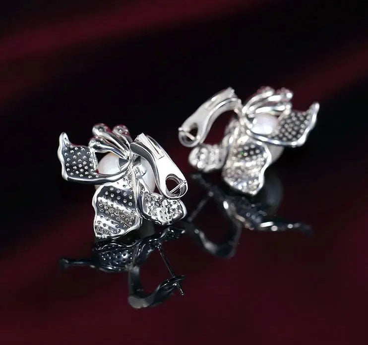 Flower Design 13mm High Luster Freshwater - Silver 925 Etsy