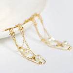 5mm Natural Akoya Pearl Lace Earrings 18K Solid Gold White Pink Pearl Lace Earrings, Gift Idea, Seawater Pearl Earrings, Gold Lace Earrings Etsy