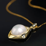 15mm Natural Mabe Pearl Necklace Handmade 925 Silver Mabe Pearl Necklace, Seawater Pearl Necklace, Gift for Mom, Gift for Her Etsy