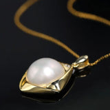 15mm Natural Mabe Pearl Necklace Handmade 925 Silver Mabe Pearl Necklace, Seawater Pearl Necklace, Gift for Mom, Gift for Her Etsy