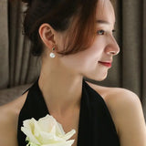 12mm Natural Pearl Emerald Earrings -  18K Yellow Gold Etsy
