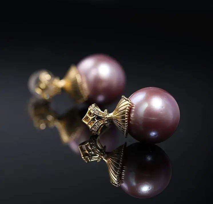 5A+ High Luster 12mm White Pearl Earrings Handmade 18k Gold Plated Vermeil White Pearl Earrings, Gift Idea, Edison Pearl Earrings Etsy
