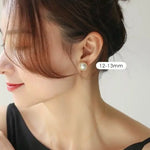 15mm Natural Mabe Pearl Earrings in 18K Yellow Gold Etsy