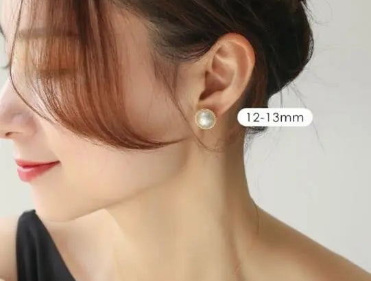15mm Natural Mabe Pearl Earrings in 18K Yellow Gold Etsy